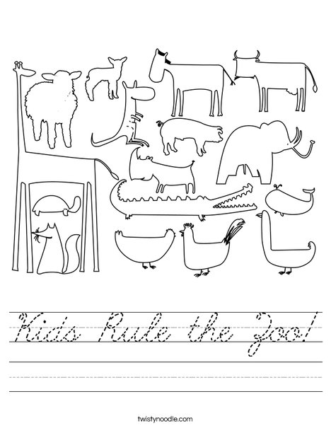 Zoo Worksheet