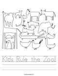 Kids Rule the Zoo! Worksheet