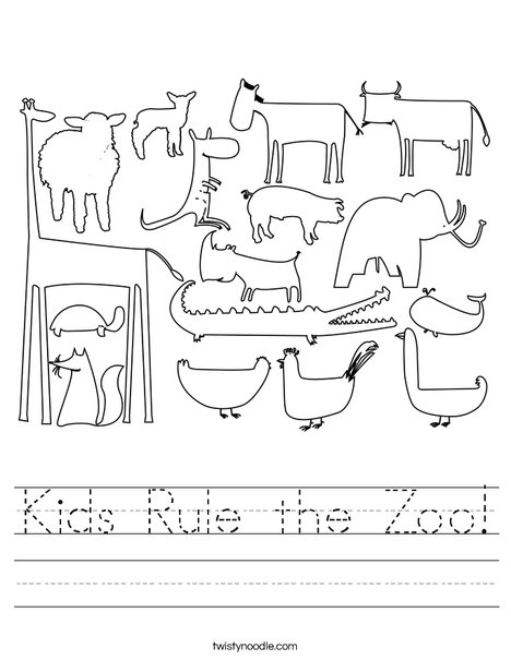 Zoo Worksheet