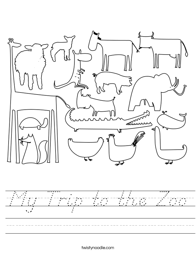 My Trip to the Zoo Worksheet
