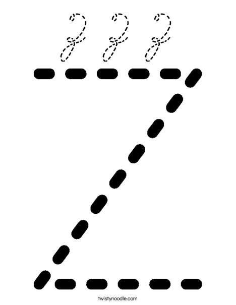Z Z Z Coloring Page - Cursive - Twisty Noodle